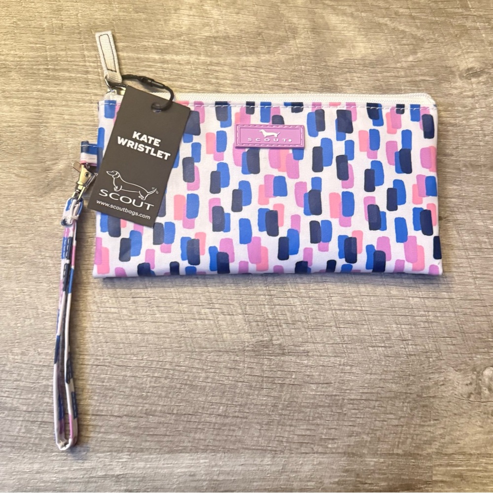 Scout Kate Wristlet with Pink and Blue Design